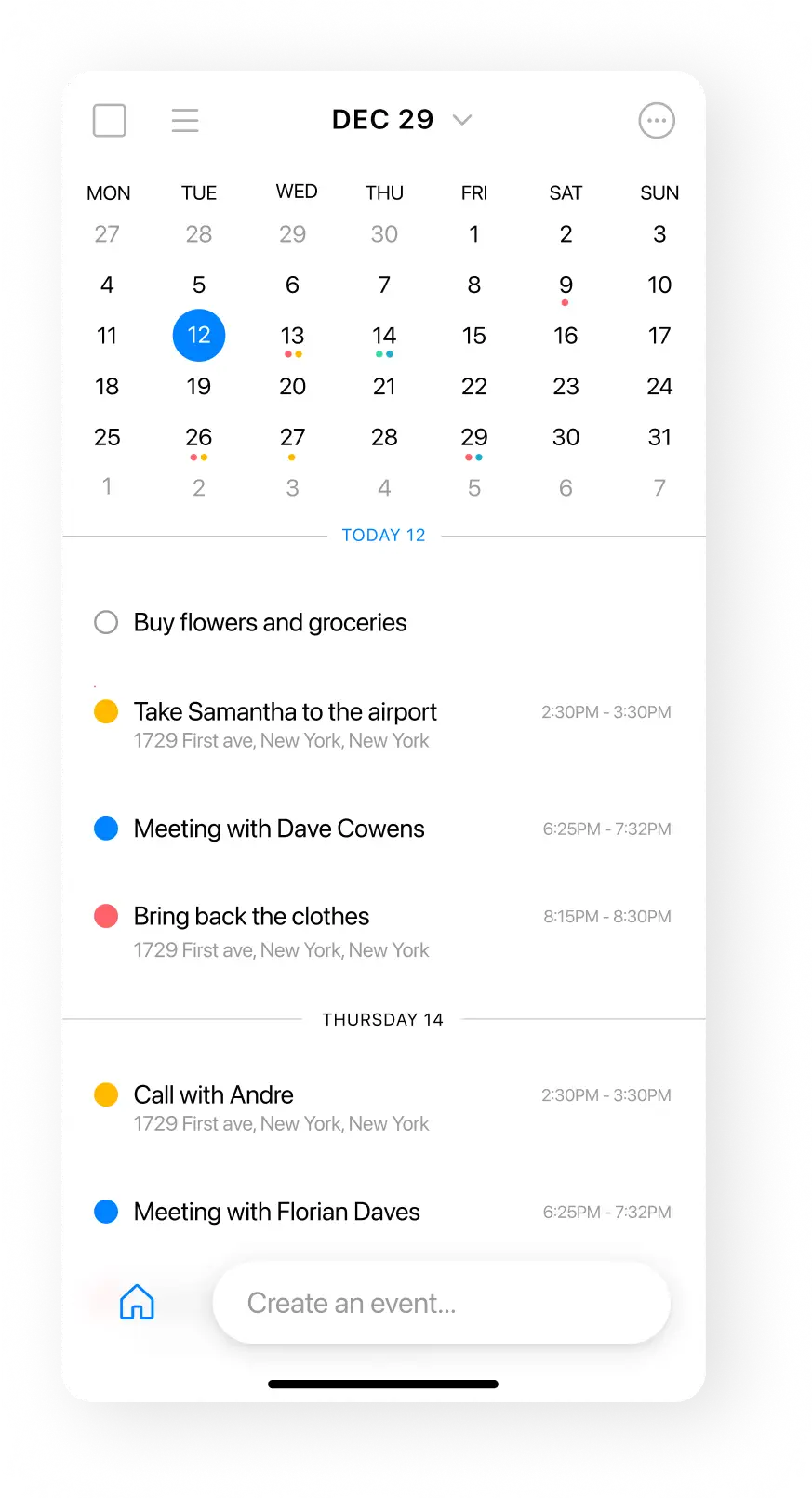 Any.do to-do list app for iPhone
