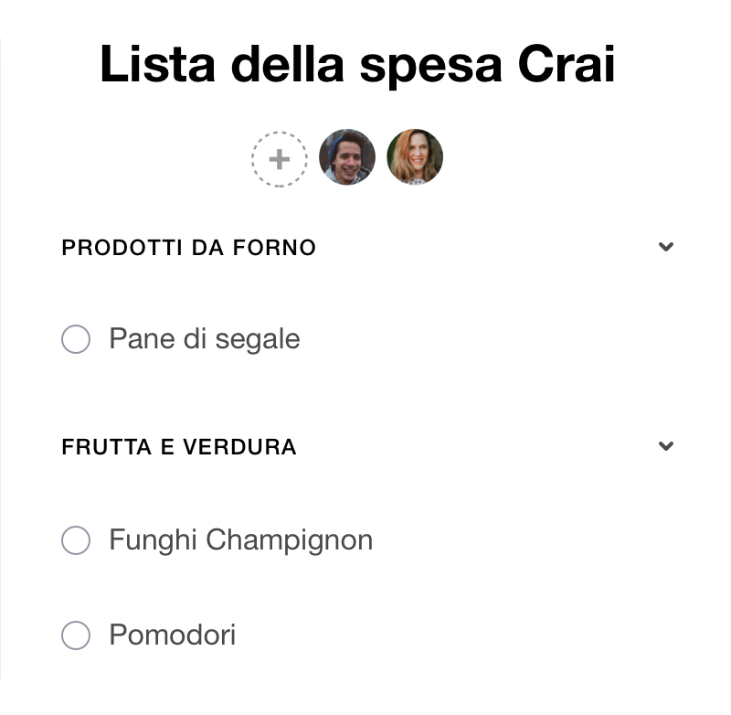 Lista della spesa condivisa su Any.do