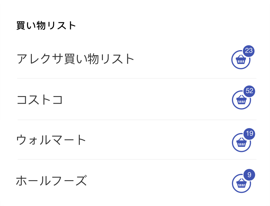 複数の買い物リストを管理